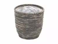 Rotan plantenmand blackwash 18x16cm - thumbnail