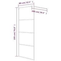 VidaXL Inloopdouchewand 80x195 cm mat esg-glas zwart - thumbnail