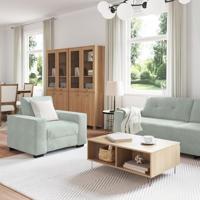 Bankstel met kussen 3 pcs Grijs 221 x 78 x 80 cm Velvet - thumbnail