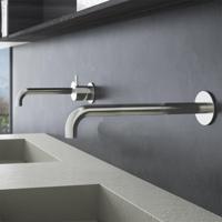 Wastafelkraan Uitloop Hotbath Cobber Rond 25 cm Geborsteld Nikkel - thumbnail