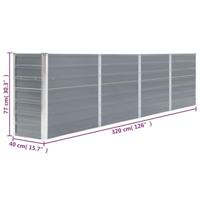 Plantenbak verhoogd 320x40x77 cm gegalvaniseerd staal grijs - thumbnail