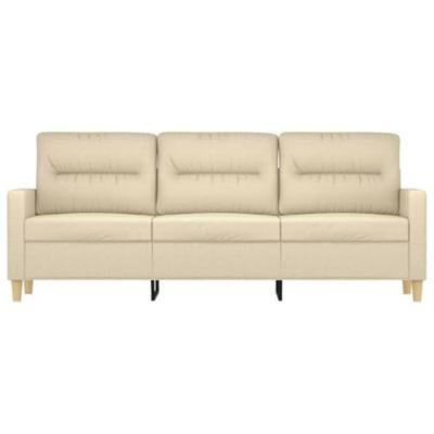 Driezitsbank 180 cm stof crèmekleurig