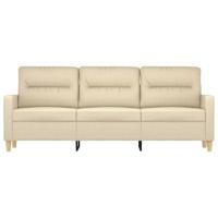 Driezitsbank 180 cm stof crèmekleurig - thumbnail