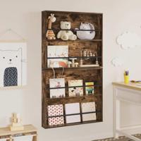 Tijdschrift Rek met plank 2 pcs Gerookt eiken 80 x 12 x 70 cm - thumbnail