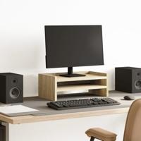 VidaXL Monitorstandaard 42x24x16 cm bewerkt hout sonoma eikenkleurig - thumbnail