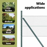 VidaXL Afrasteringspaal groen 25 x 0,5 m (13 mm gaas) staal - thumbnail