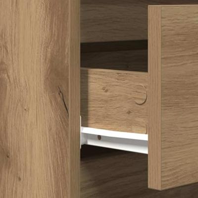 Dressoir artisanaal eikenkleurig 60 x 35 x 70 cm Bewerkt hout