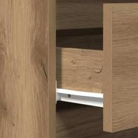 Dressoir artisanaal eikenkleurig 60 x 35 x 70 cm Bewerkt hout - thumbnail