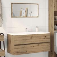 Wastafelkast 100x38,5x45 cm bewerkt hout artisanaal eikenkleur - thumbnail