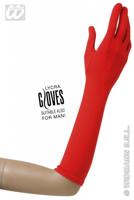 Handschoenen lycra 37cm rood - thumbnail