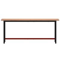 Werkbank 200x55x81,5 cm massief beukenhout en metaal - thumbnail