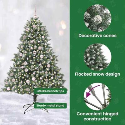 Kunstkerstboom met 300 LED Groen 180 cm PVC en Plastic en Staal