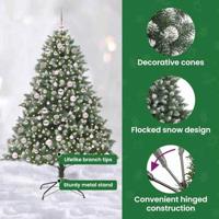 Kunstkerstboom met 300 LED Groen 180 cm PVC en Plastic en Staal - thumbnail