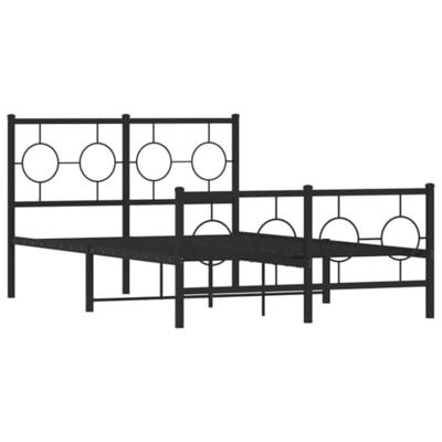 Bedframe met hoofd- en voeteneinde metaal zwart 120x200 cm Bedframe met hoofd- en voeteneinde metaal zwart 120x200 cm
