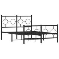 Bedframe met hoofd- en voeteneinde metaal zwart 120x190 cm - thumbnail
