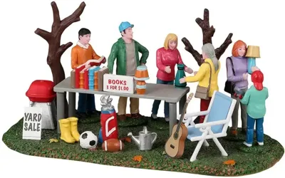 Lemax neighborhood yard sale kerstdorp tafereel Harvest Crossing 2023