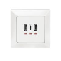 LogiLink PA0254 Inbouwdoos Met USB-laaduitgang Wit - thumbnail