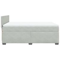 Boxspring met matras fluweel lichtgrijs 140x200 cm - thumbnail