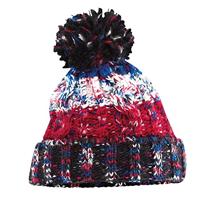Beechfield CB486 Corkscrew Pom Pom Beanie - Retro Blues - One Size - thumbnail