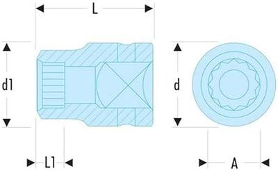 Facom impactdop 26 mm 3/4 12 -kant - NKD.26A