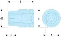 Facom impactdop 26 mm 3/4 12 -kant - NKD.26A - thumbnail