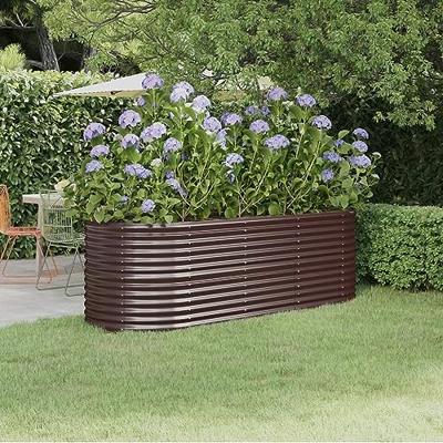 VidaXL Plantenbak 224x80x68 cm gepoedercoat staal bruin