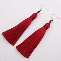 3 PC's vrouwen Boho Fashion lange Tassel Earrings (wijn rood) - thumbnail