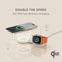 Satechi OntheGo 2-in-1 wireless oplader (15W) - Sand - thumbnail