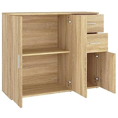 Dressoir 91x29,5x75 cm bewerkt hout sonoma eikenkleurig Dressoir 91x29,5x75 cm bewerkt hout sonoma eikenkleurig
