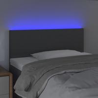 Hoofdbord LED 144x5x118/128 cm stof donkergrijs - thumbnail
