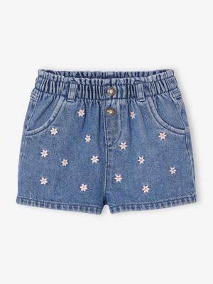 Baby denim short met madeliefborduursel stone Baby denim short met madeliefborduursel stone