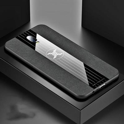 Voor OPPO R17 XINLI stiksels doek Textue schokbestendig TPU beschermhoes (zwart)