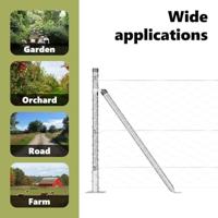 VidaXL Afrasteringspaal zilver 25 x 0,4 m (50 mm gaas) staal - thumbnail