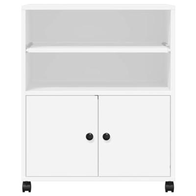 VidaXL Printerkastje met wielen 60x48x74 cm wit