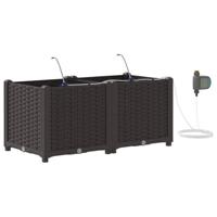 Tuin Bloempot 2 pcs Bruin Staal - thumbnail