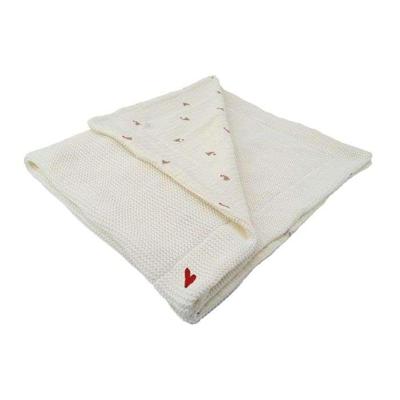 Dubbelzijdige deken - DOMIVA - Maternity Love - 75 x 100 cm - Grof gebreid en mousseline