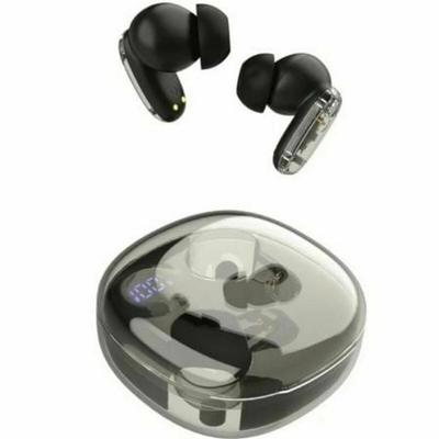 Mars Gaming MHIB2, Bluetooth 5.4 Oordopjes, Indringend Geluid, Ergonomisch Halftransparant en Ultracompact Ontwerp, 24 Uur Afspeeltijd, Draadloze Oordopjes met Oplaadcase en LED-indicator, Zwart​