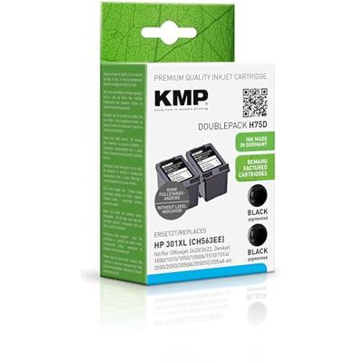 KMP Inktcartridge vervangt HP 301XL, CH563EE Compatibel 2-pack Zwart H75D 1719,4021