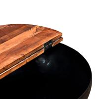 Salontafel komvormig massief gerecycled hout zwart - thumbnail