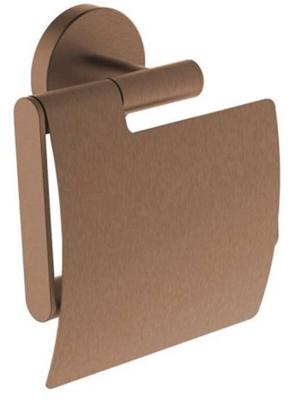 Saqu Nemo toiletrolhouder met klep 12,8x5,6x14,2cm geborsteld brons koper Saqu Nemo toiletrolhouder met klep 12,8x5,6x14,2cm geborsteld brons koper