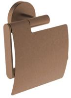 Saqu Nemo toiletrolhouder met klep 12,8x5,6x14,2cm geborsteld brons koper - thumbnail