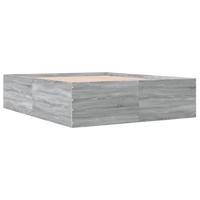 Bedframe bewerkt hout grijs sonoma eikenkleurig 160x200 cm - thumbnail