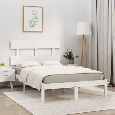Bedframe massief hout wit 160x200 cm