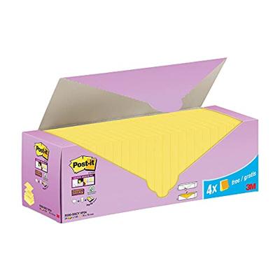 Post-it Super Sticky Z-notes, 90 vel, ft 76 x 76 mm, doos van 20 + 4 gratis, geel