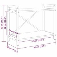Boekenkast Gerookt eiken 60 x 30 x 48.5 cm Bewerkt hout - thumbnail