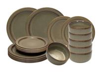 Serviesset Nistro - Bruin - 18-delig - thumbnail