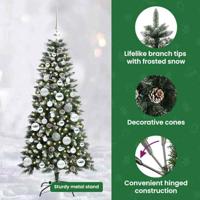 Kunstkerstboom met 150 LED Groen 120 cm PVC en Plastic en Staal - thumbnail