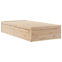 Bed met boekenkast zonder matras massief grenenhout 90x190 cm - thumbnail