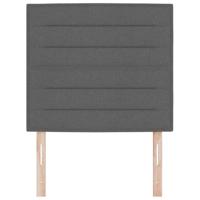 LED Hoofdbord met LED-striplichten Donkergrijs 90 cm Polyester - thumbnail