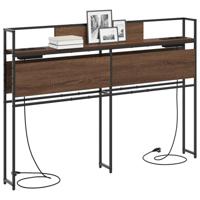 Opberghoofdbord bruin eikenkleur 140 cm Bewerkt hout - thumbnail
